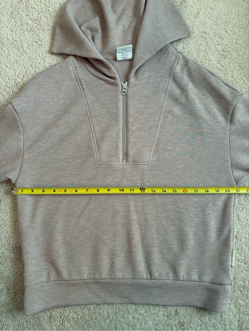 Varley Yates Half-Zip Sweatshirt Doublesoft Beige Women's Size Med - Picture 10 of 11